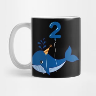 Kids 2nd Birthday Cute Whale Gift Shirt For 2 Year Old Boys Mug